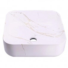 Parlak Beyaz Mermer Desenli Çanak Lavabo