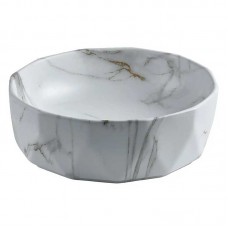 Mermer Desen Parlak Beyaz Çanak Lavabo