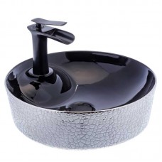 Silver Siyah Gold Delikli Lavabo