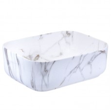 Mat Beyaz Mermer Desenli Çanak Lavabo