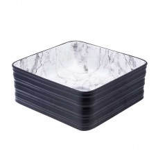 Mermer Desen Mat Siyah Kare Çanak Lavabo