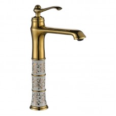 Desenli Gold Çanak Lavabo Bataryası